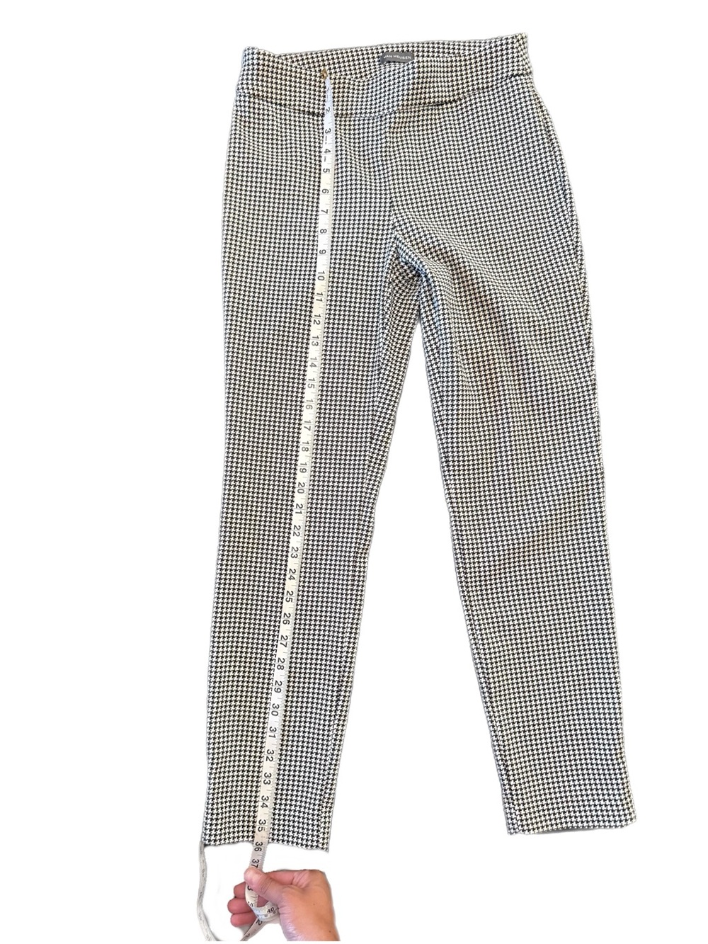 Van Heusen Black and White Houndstooth Skinny Pants with ankle zipper Size 6 - Picture 6 of 10